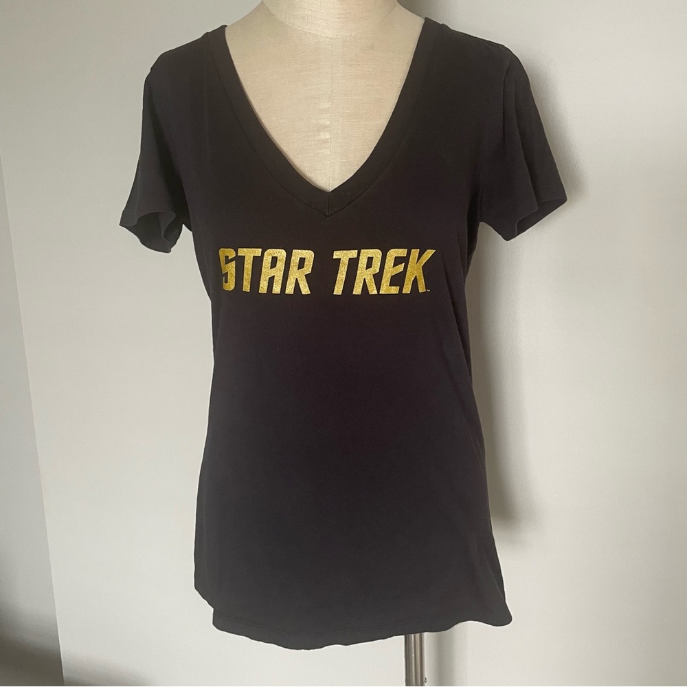Star Trek 50th anniversary black v neck t shirt size XL